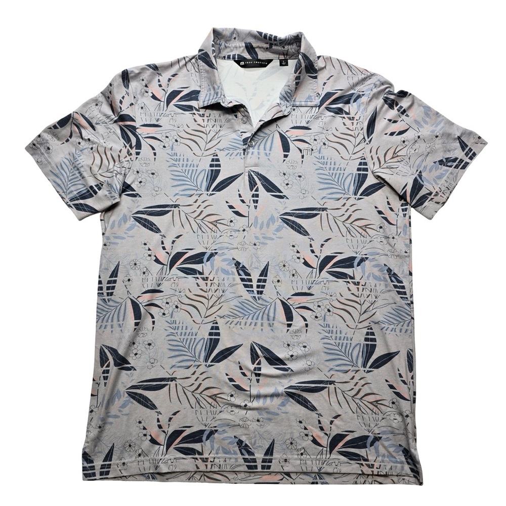 TravisMathew Floral Polo Shirt Golf Casual Resort L